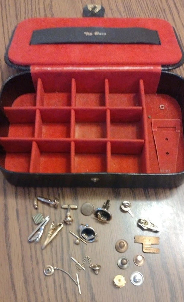 Antique Vintage Lot Collar Cuff Button Studs Brass Kremetz Legion Hickok Case