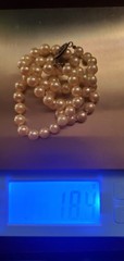 Vintage 1957 Japanese Cultured Akoya Pearl Necklace W/Sterling Clasp 16″ Cream