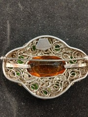 HOBE Sterling Silver Brooch Pin 1/20th 14K On Sterling Design Pat’d Vintage