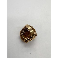 Vintage Gold-Filled Wire Wrapped Agate Ring Size 3.25 Handmade Artisan Setting