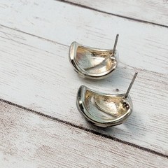 Vintage Stud Earrings For Pierced Ears Cream, Black, Clear Gem