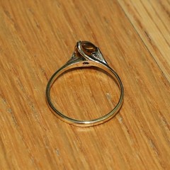 Gorgeous 14K HGE Gold Plated Tigers Eye Cabochon Boho Dainty Ring ~ Size 8.75 🔥