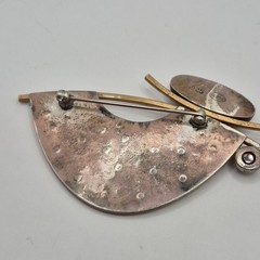 Vintage Deborah Close Sterling Silver 925 Mixed Metals Gem Abstract Pin Brooch