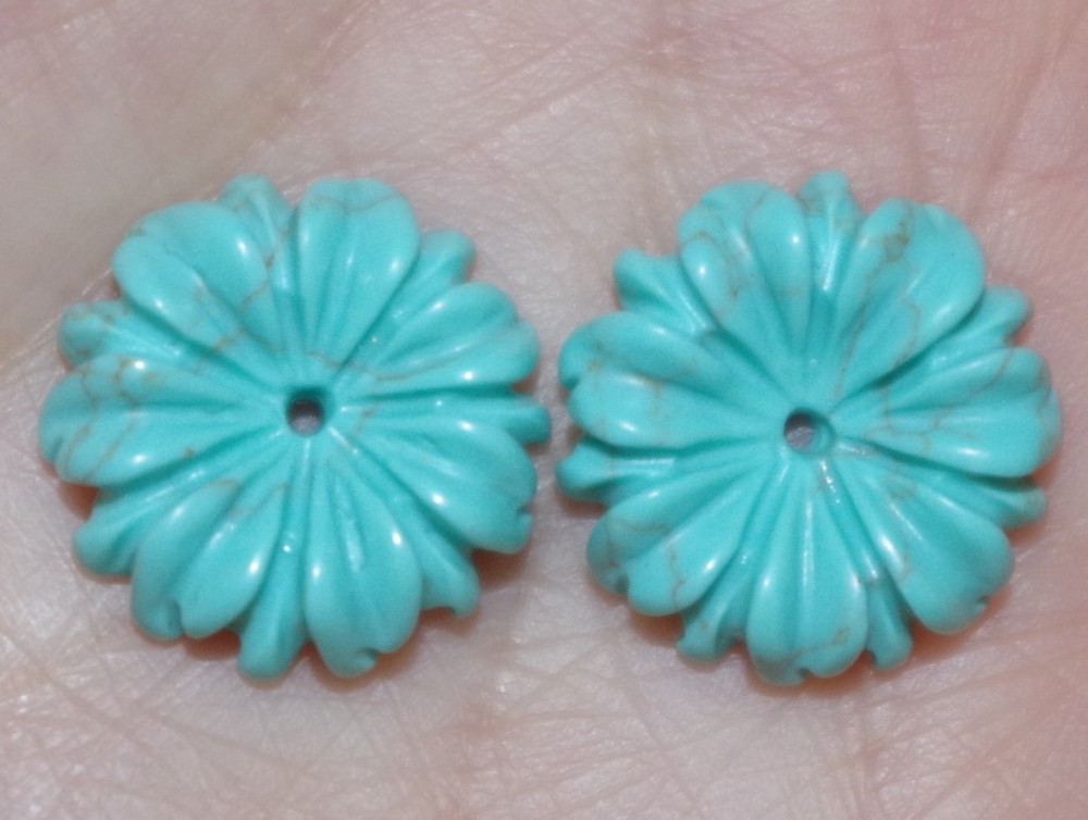 15MM Turquoise Flower Jackets For Stud Earrings Use With Any Studs Multi Listing