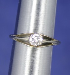 VTG 18K White Gold 0.30ct Natural Diamond Solitaire Ring Size 4
