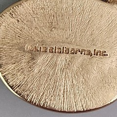 Vintage Liz Claiborne Necklace Faux Watch Fob Pendant Red Gold Tone 31″