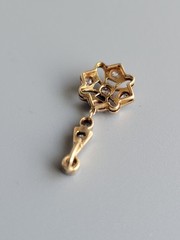 Antique Edwardian 18K Old European Cut Diamond Pendant Platinum-Topped Snowflake