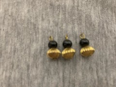 Vintage Black & Brass Corrugared Bead Charm Lot