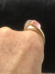 Vintage 18KT GE Gold Plated Pink Austrain Crystal Unique Cut Ring varied sizes