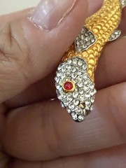 MMA Metropolitan Museum of Art Gold Tone Fish Brooch ( Missing A Rhinestone)