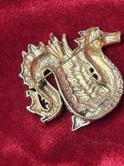 DRAGON SERPENT SEAHORSE BROOCH PIN 2.5″ WIDE VINTAGE DESIGNER SIGNED MMA Estate