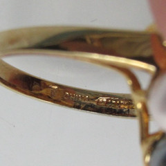 Ross Simons Sterling Silver Ring Gold Vermeil Faux Pearl Vintage Size 7