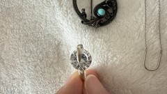 Vintage Sterling Silver Jewelry Brooch, Rings, Earrings Set