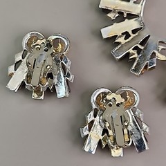 Vintage Necklace Clip On Earrings Set Brown Logs Gold Tone SHORT 13″