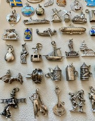 Vintage Sterling Silver & Brass World Travel & Map & Shield Charms CHOICE