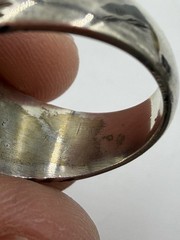 Vintage Sterling Silver Ring Scorpion Signet Bar Black Mens 8 8.5 Carved Rustic