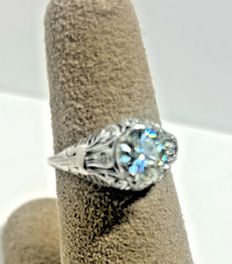 Antique Old Mine Cut Natural Diamond Engagement Ring 1.35 ct Platinum