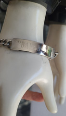34.2g Vintage Cuban Link Sterling Silver ID Vtg Bracelet BAM-BAM Monogram 8″