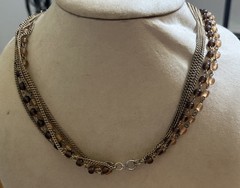 Retro Gold tone 24 Inch 5 strand Chain necklace