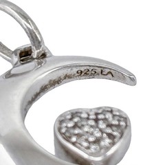 Vintage Sterling Silver 925 I Love You To The Moon Crescent Moon Pendant