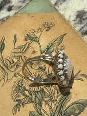 Vintage 10k Gold Ring 19 Fire Opals size 7.75 weight 5.4gr or 3.5 dwt c. 1970’s