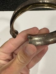 De Robertis Designs Modernist Mixed Metal Sterling Silver Bangle Cuff Bracelet