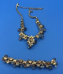 Vintage Juliana D&E Rhinestone Crystal Cha-Cha Necklace & Bracelet Set