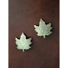 Vintage Gold Tone Maple Leaf Clip On Earrings