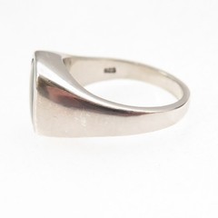 925 Sterling Silver Vintage Real Black Onyx Signet Ring Size 11.25