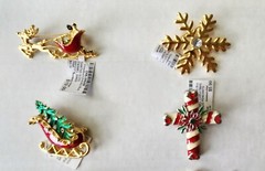 21 pc CHRISTMAS JEWELRY LOT BROOCH EARRINGS RHINESTONE GERRY’S, Louis Guisti, AK
