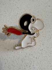 (Set Of 8) Snoopy Peanuts Brooch With Butterfly Clutch Metal Pin Back
