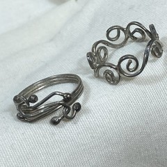 Vintage, 1970-80’s, Wire Cable Rings, Size 6 1/2, Set of 2