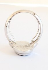 Vintage Avon Abalone Ring Silver Tone Size 5.25-6.25 Adjustable