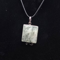Sterling Silver Prehnite Gemstone Necklace 925