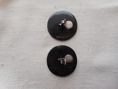VINTAGE Art Deco Design, ROUND SHAPE, Glitter CLIP Earrings from France