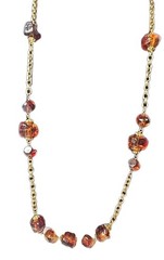 Chunky Vintage Genuine Amber Beaded Necklace Strand 32 in. Glows Green