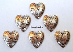 #3517 ANTIQUED GOLD SMALL PENDANT/ER HEART SHAPE W/TOP HANG HOLE – 12 Pcs