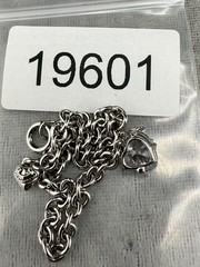 Vintage Juicy Couture Charm Bracelet Silver Tone Rhinestone 7”