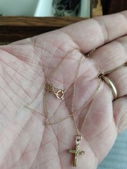 Antique 1/20 12K Gold Filled Cross & 18 Inch Chain