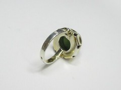 Vintage USSR sterling silver ring 875 star, nephritis, 7,81 gr, ring size 7.