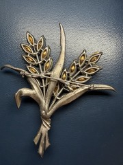 Vintage Mid-Century Rhinestone Brooches +free Gift