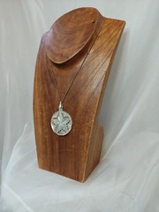 Vintage Stamped Gold Filled Hand Carved Mother Of Pearl Star Pendant Necklace