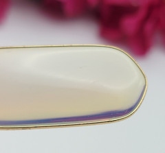 Vintage Gold Tone Opalite Pendant 1.75″