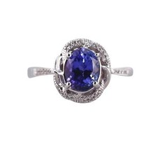 Kallati White Gold Diamond Tanzanite Ring