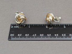 Vintage Napier Mixed Metal Earrings Clips Twist Knot Two Tone Gold Silver Signed