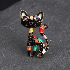 Retro Fashion Cute Cartoon Creative Dripping Cat Brooch Women Men Jewelry Gift