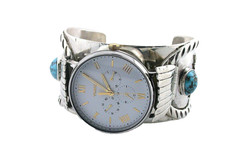 Vintage Navajo Sterling Turquoise Southwest Watch 6 1/8 x 1 3/5 Inch T3A23/6524