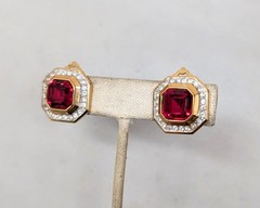 Vintage 1980s Signed Lanvin Rhinestone Runway Couture Statement Clip Earrings