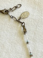 Vintage Natural Prehnite Gemstone Necklace Signed Chipita 18 Inch Plus Drop