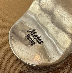 Vintage Premium Western Hand Engraved Sterling Silver Signed Moses Cuff Bracelet